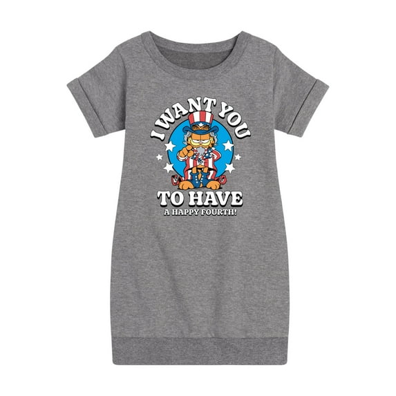 Garfield - Want You To Have A Happy Fourth - Toddler & Youth Girls Fleece Dress
