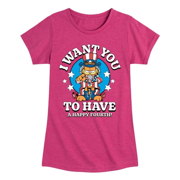 Garfield - Want You To Have A Happy Fourth - Toddler & Youth Girls Short Sleeve Graphic T-Shirt