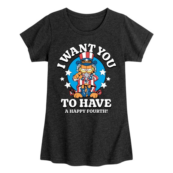 Garfield - Want You To Have A Happy Fourth - Toddler & Youth Girls Short Sleeve Graphic T-Shirt