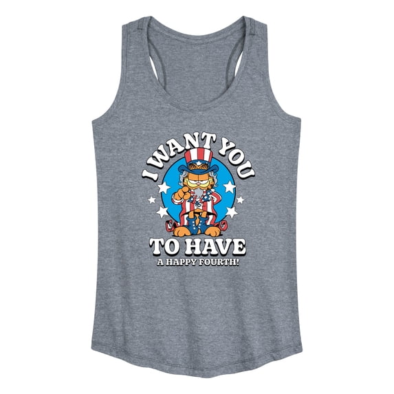 Garfield - Want You To Have A Happy Fourth - Women's Racerback Tank Top