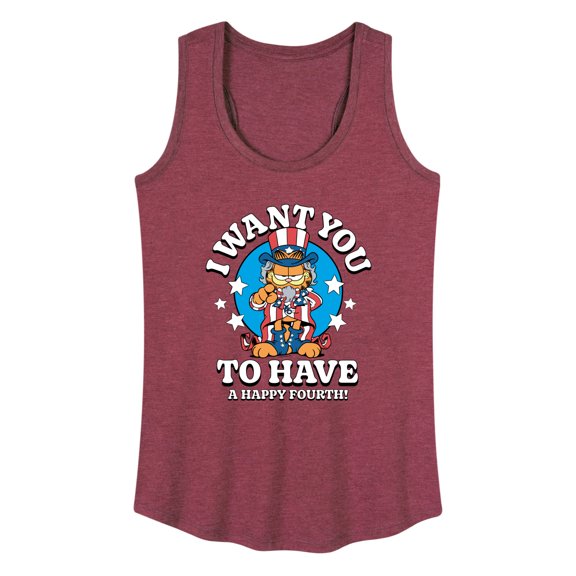 Garfield - Want You To Have A Happy Fourth - Women's Racerback Tank Top
