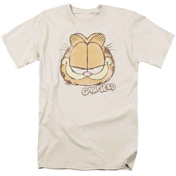 Garfield Water Color Cat Face Unisex Adult T Shirt (3X-Large) Cream