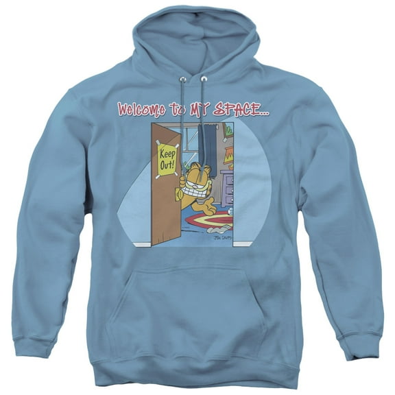 Garfield Welcome To Myspace Adult Pullover Hoodie Sweatshirt Carolina Blue