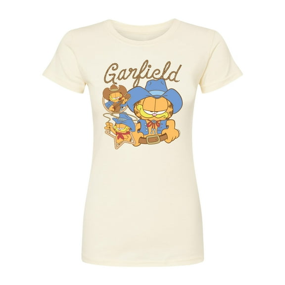 Garfield - Western Garf - Juniors Fitted Graphic T-Shirt