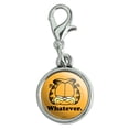 thumbnail image 1 of Garfield Whatever Face Antiqued Bracelet Pendant Zipper Pull Charm with Lobster Clasp, 1 of 5