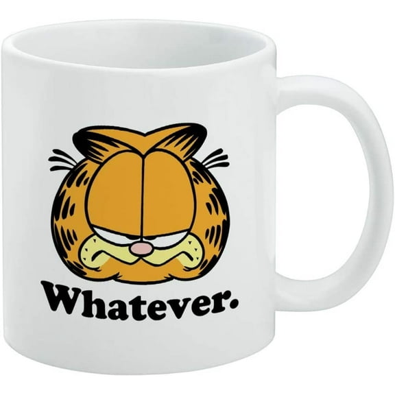 Garfield Whatever Face Ceramic Coffee Mug, Novelty Gift Mugs for Coffee, Tea and Hot Drinks, 11oz, White
