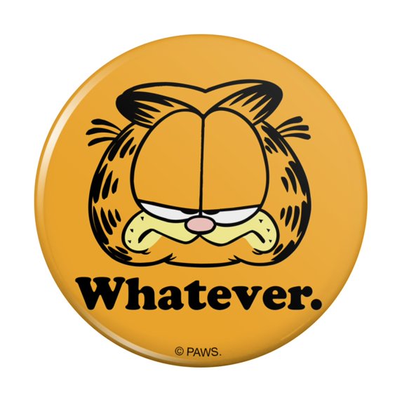 Garfield Whatever Face Pinback Button Pin