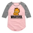thumbnail image 1 of Garfield - Whatever - Toddler And Youth Girls Raglan Graphic T-Shirt, 1 of 5