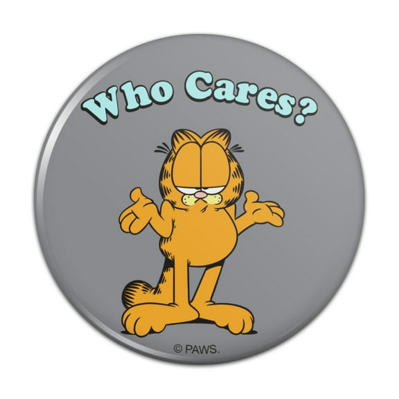 Garfield Who Cares? Kitchen Refrigerator Locker Button Magnet