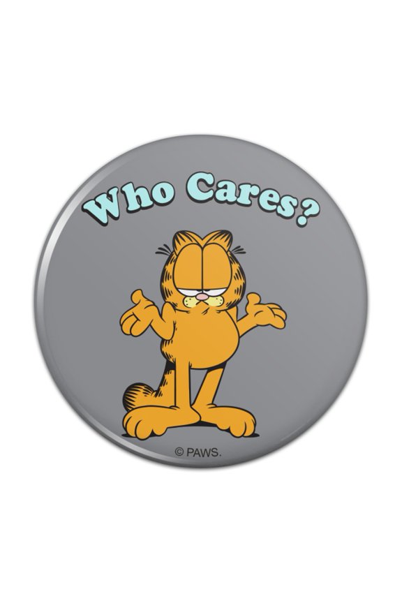 Garfield Who Cares? Pinback Button Pin