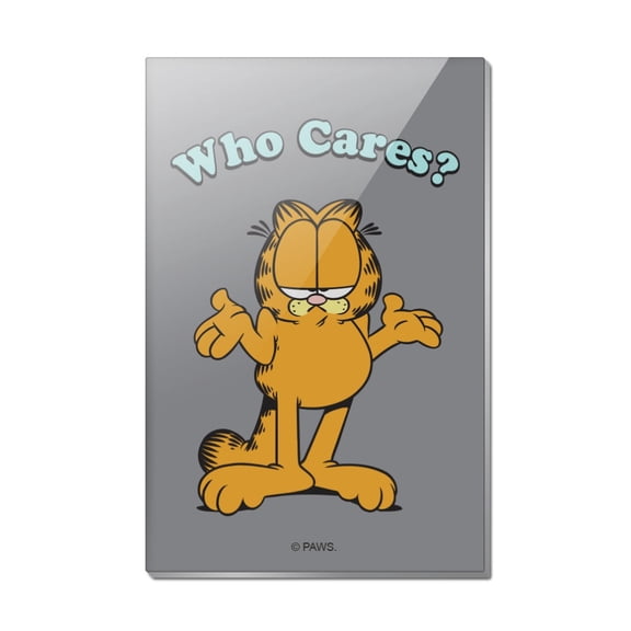 Garfield Who Cares? Rectangle Acrylic Fridge Refrigerator Magnet
