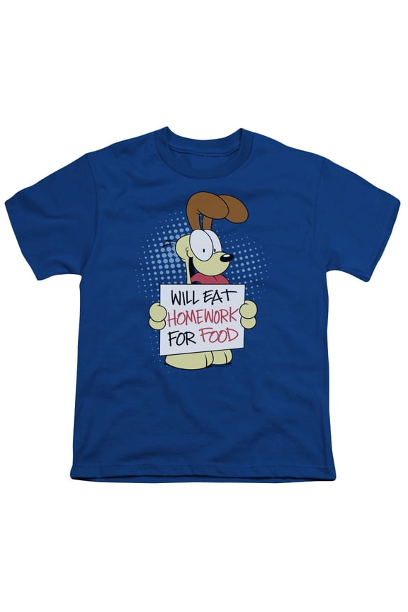 Garfield - Will Eat Homework - Youth Short Sleeve Shirt - Large