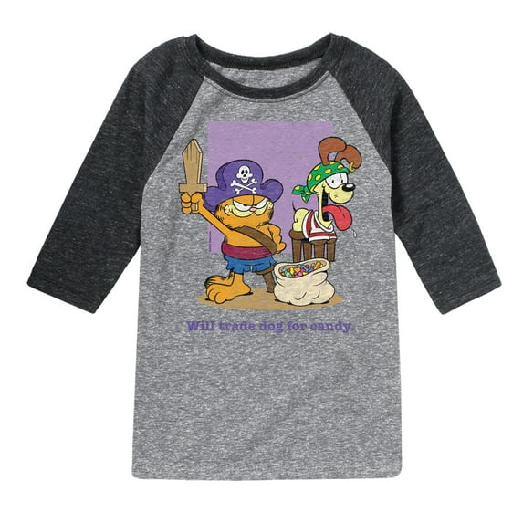 Garfield - Will Trade Dog For Candy - Toddler And Youth Raglan Graphic T-Shirt