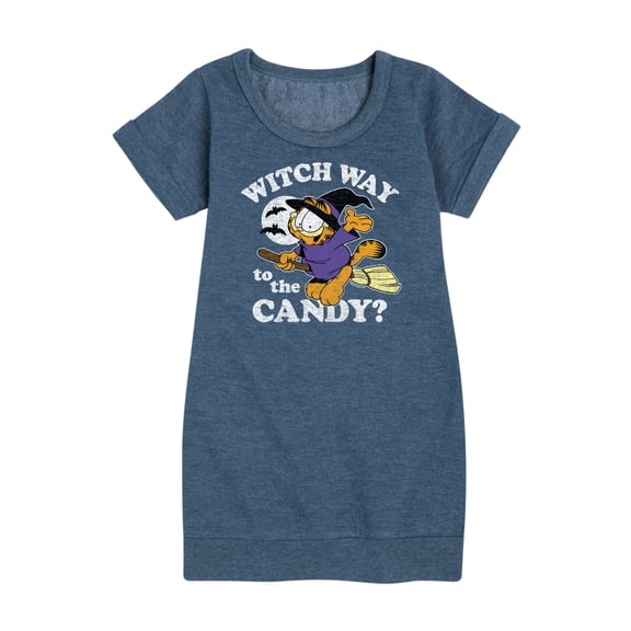 Garfield - Witch Way To The Candy - Toddler And Youth Girls Fleece Dress