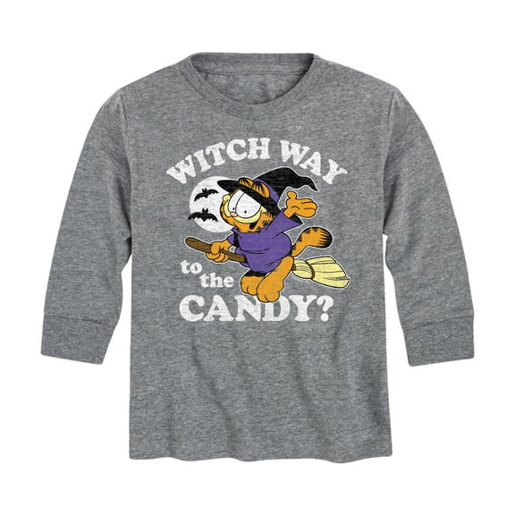 Garfield - Witch Way To The Candy - Toddler And Youth Long Sleeve Graphic T-Shirt