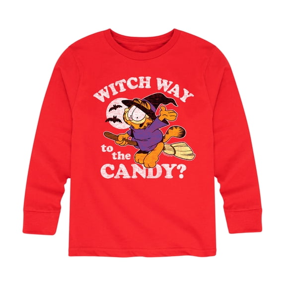 Garfield - Witch Way To The Candy - Toddler And Youth Long Sleeve Graphic T-Shirt