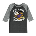 thumbnail image 1 of Garfield - Witch Way To The Candy - Toddler And Youth Raglan Graphic T-Shirt, 1 of 4