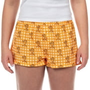 PJAMMY Garfield Women's Boxer Sleep Shorts Plaid Print Pajama Lounge Micro Bottoms