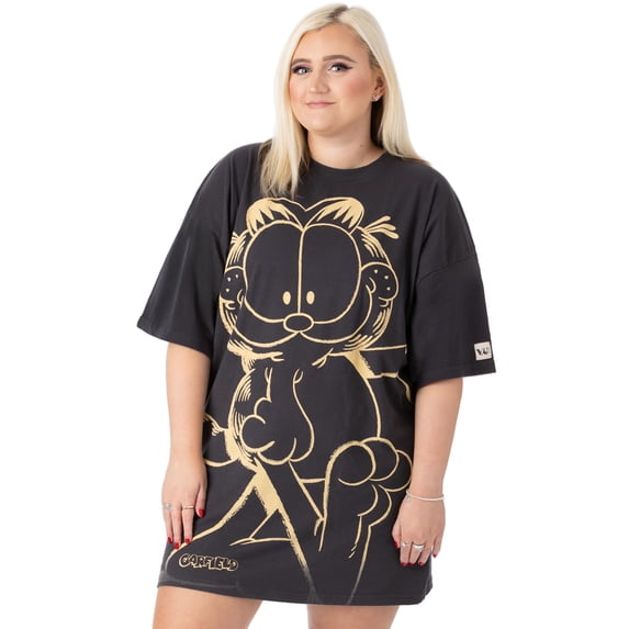 Garfield Womens Grey Oversized Short Sleeved T-Shirt