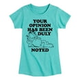 thumbnail image 1 of Garfield - Your Opinion Has Been Duly Noted - Toddler & Youth Girls Short Sleeve Graphic T-Shirt, 1 of 5