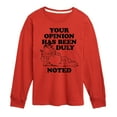 thumbnail image 1 of Garfield - Your Opinion Has Been Duly Noted - Toddler & Youth Long Sleeve Graphic T-Shirt, 1 of 5