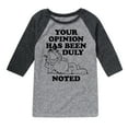 thumbnail image 1 of Garfield - Your Opinion Has Been Duly Noted - Toddler & Youth Raglan Graphic T-Shirt, 1 of 4