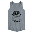 thumbnail image 1 of Garfield - Your Opinion Has Been Duly Noted - Women's Racerback Tank Top, 1 of 5