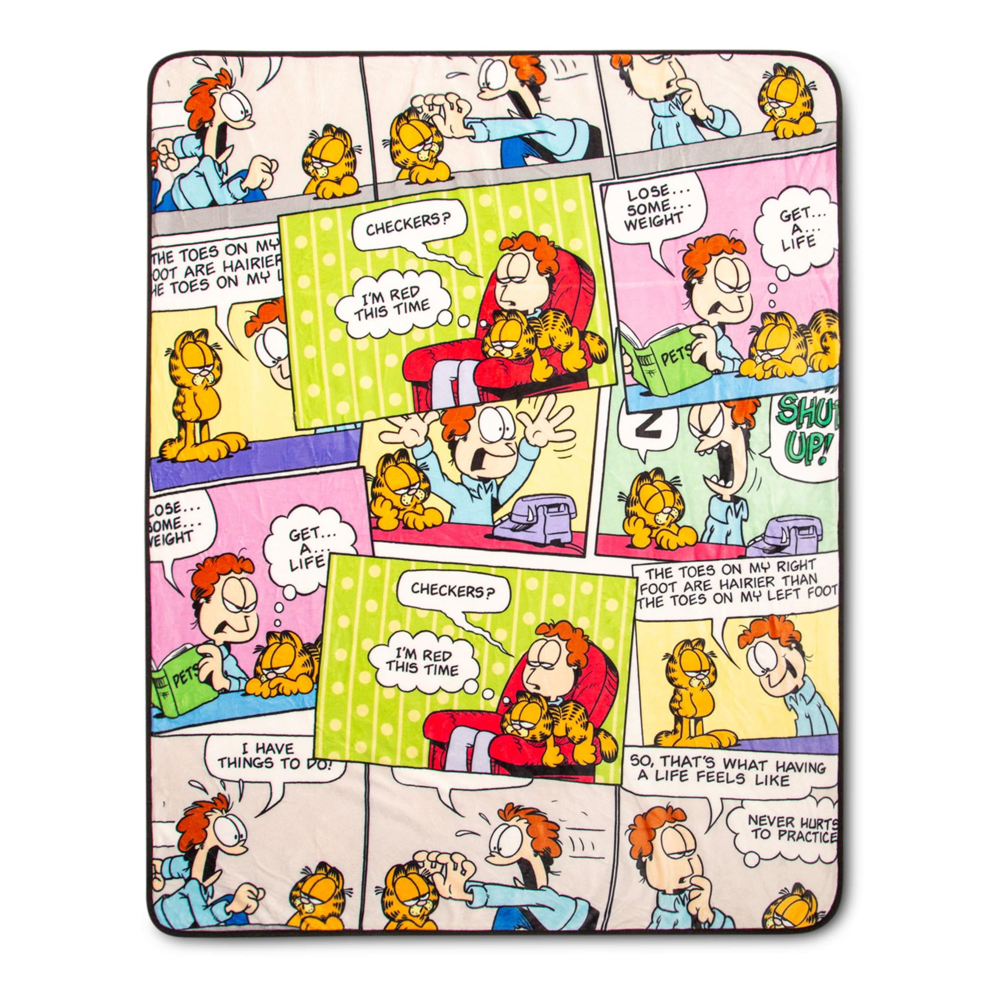 Garfield and Jon Comic Strip Panels Fleece Sherpa Throw Blanket