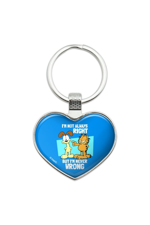 and Odie I'm Never Wrong Keychain Heart Love Metal Key Chain Ring