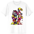 thumbnail image 1 of Garfield and Otis Multi Color Paint Splatter Women's White Short Sleeve Tee-Large, 1 of 5