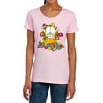 thumbnail image 1 of Trevco Sportswear GAR210-WT-4 Garfield in the Garden Womens Short Sleeve T-Shirt, Pink - Extra Large, 1 of 5