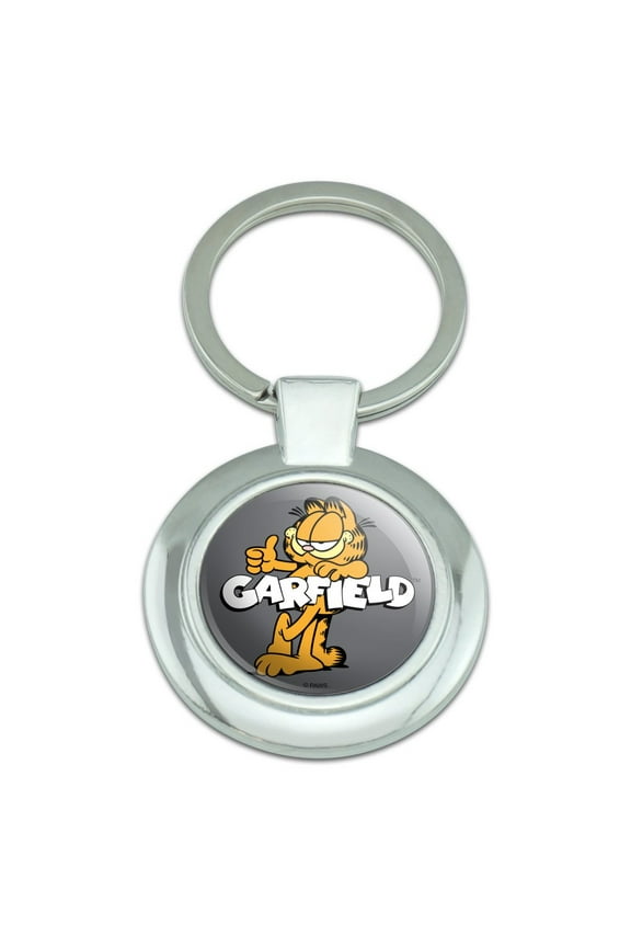 with Logo Keychain Classy Round Chrome Plated Metal
