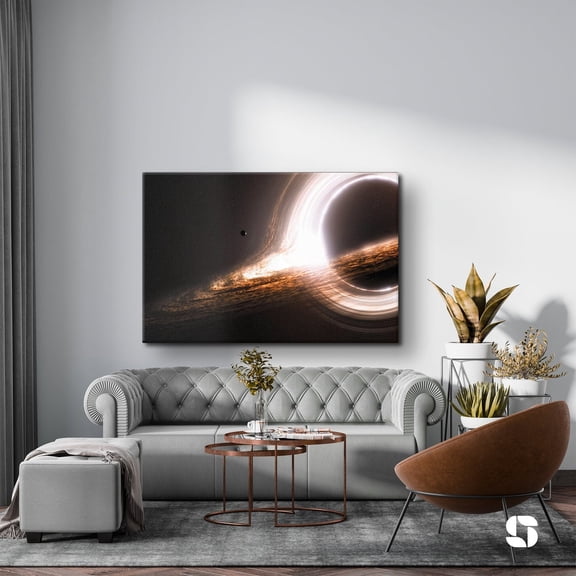 Gargantua Black Hole Poster, Space Astronomy Wall Art, Unframed Paper Poster 8x10in