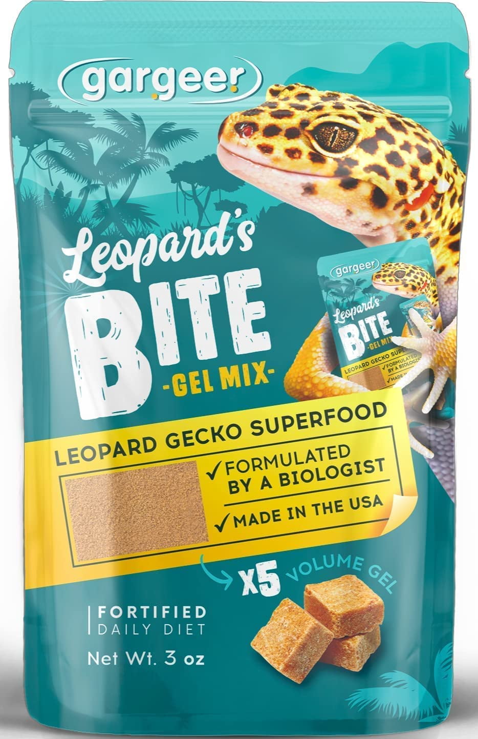 Gargeer Leopard Gecko Food 3oz. Complete Gel Diet for Both Juveniles