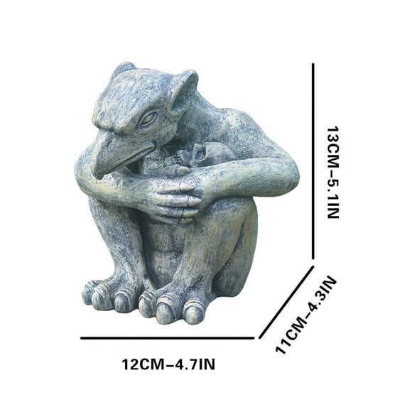 Gargoyle Gothic Decorative Statue, Mini 4.5 Inch Garden Yard Decor Gargoyle Protector Gargoyle Sculpture Resin Crafts