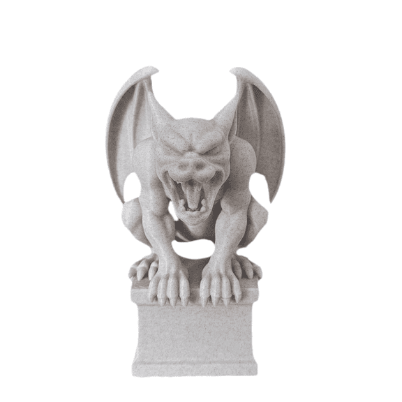 Gargoyle Guardian Statue – Gray Cement Look Style Sculpture for Home Decor, Shelf, Desk Display - 1ct