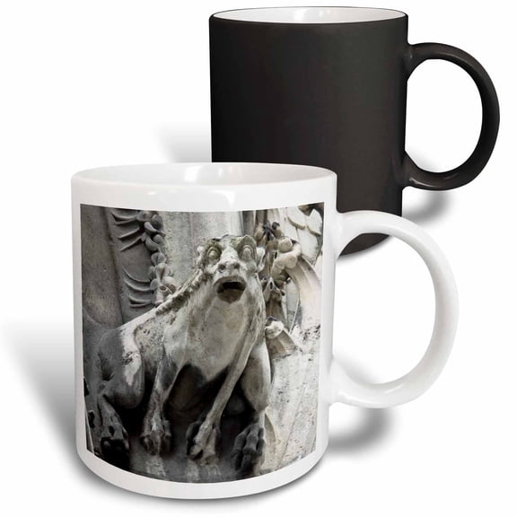 3drose, Gargoyle on Notre Dame Cathedral, Paris, France - Eu09 Wsu0028 - William Sutton, 11oz Magic Transforming Mug
