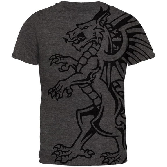 Gargoyle Outline All Over Dark Heather Adult T-Shirt - Small