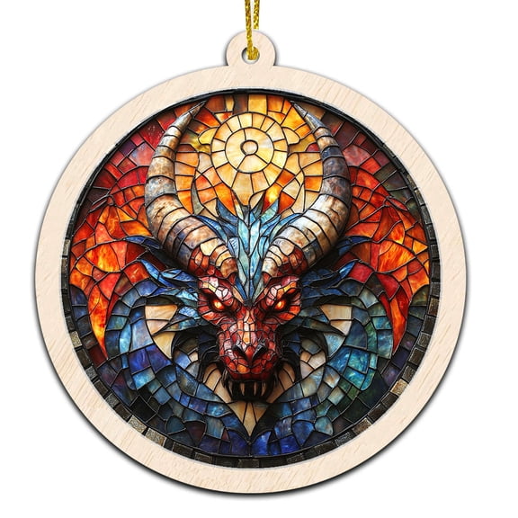 Gargoyle Stained Glass Suncatcher Ornament Ornament Gift for Family, Friends, Men & Women, Christmas 2025 Keepsake