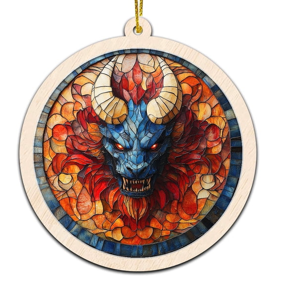 Gargoyle Stained Glass Suncatcher Ornament Ornament Gift for Family, Friends, Men & Women, Christmas 2025 Keepsake