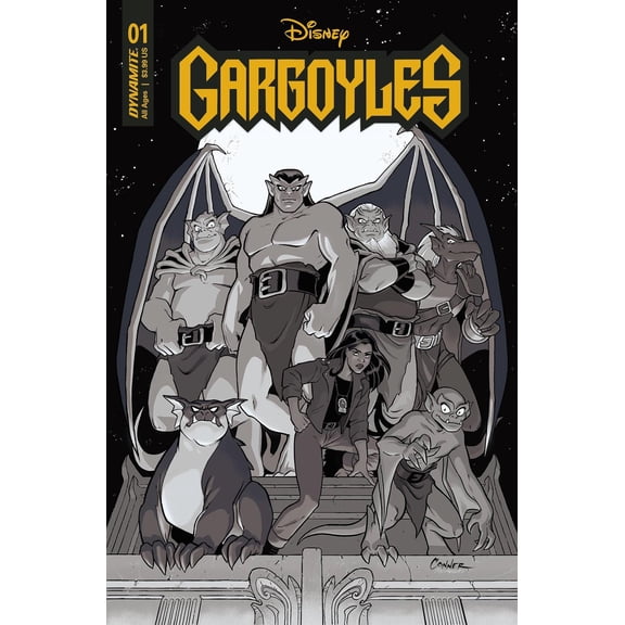 Gargoyles #1 Cvr P 75 Copy Incv Conner B&w (Cvr P 75 Copy Incv Conner B&w) Dynamite Comic Book 2022