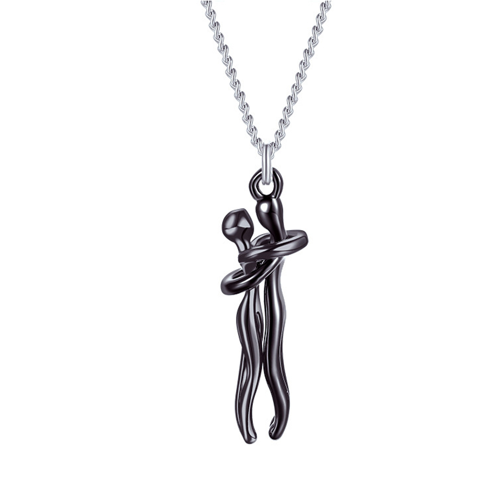 Garhelper Men Women Chain Necklace Cross Pendant Couple Love Hug Dance ...