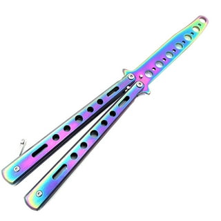 LoyGkgas New Camping Metal Folding Balisong Trainer Comb Butterfly Knife  Safety Trainer 