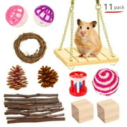 Garhelper Rabbit Guinea Pig Pet Toy Set Multicolor Bird Small Pets Toys For Hamster Chinchilla Non-Toxic Wood Durable Ferret Play