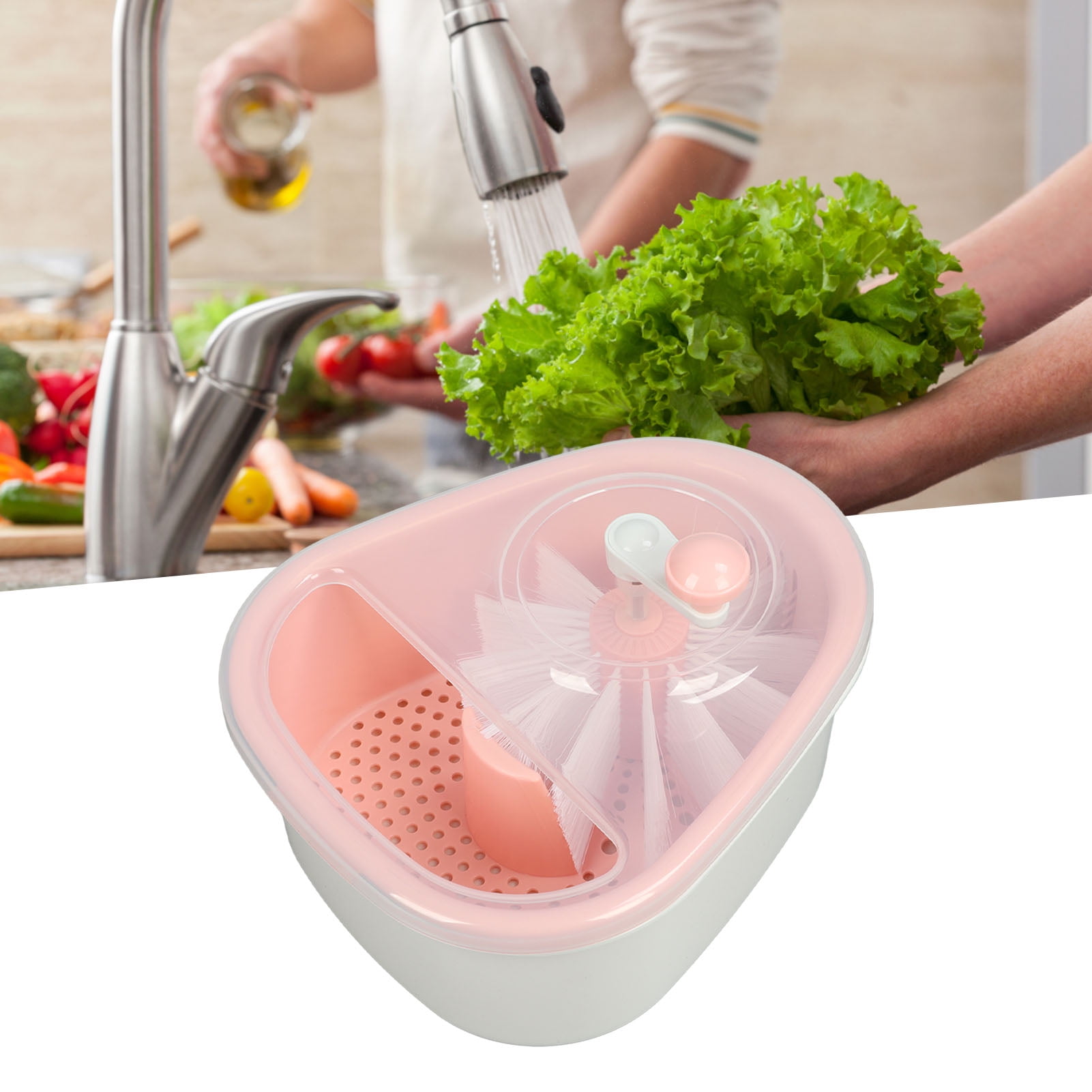 Garhelper Vegetable Dryer，Manual Operation Salad Spinner with Drain