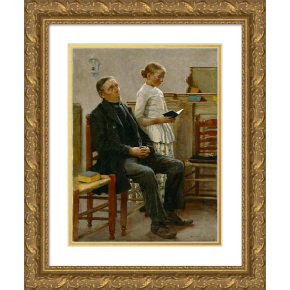 Gari Melchers 11x14 Gold Ornate Wood Frame and Double Matted Museum Art Print Titled - Vespers (1888)