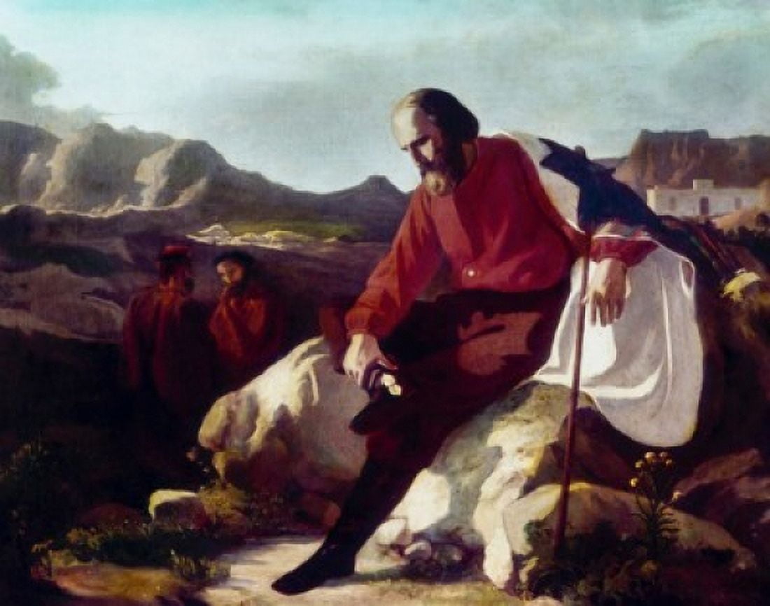 Garibaldi On The Island Of Caprera Lega Silvestro(1826-1895 Italian) Canvas Art - Silvestro Lega (18 x 24)