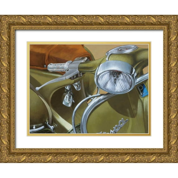 Garigliano, Miguel 32x25 Gold Ornate Wood Framed with Double Matting Museum Art Print Titled - Close Up Khaki