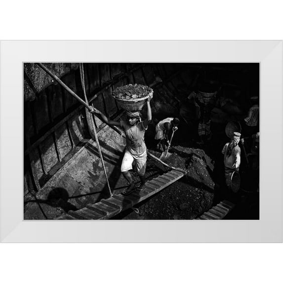Garik 24x17 White Modern Wood Framed Museum Art Print Titled - Coal Carriers - 6243