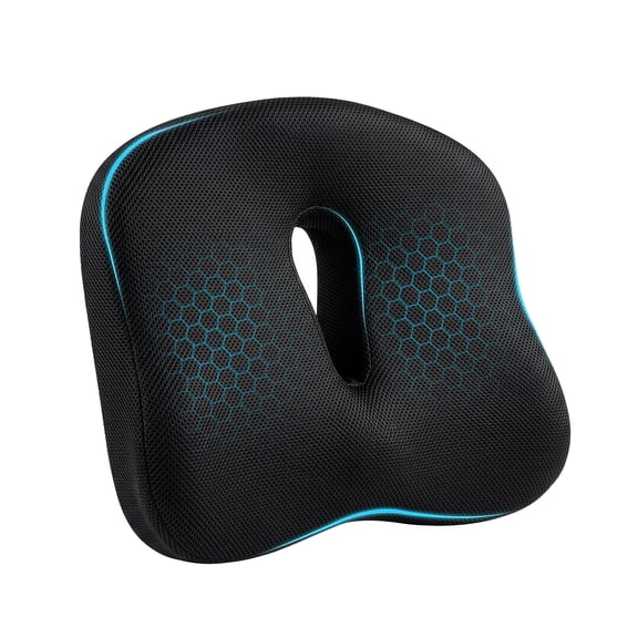Garitin Memory Foam Seat Cushion, Ergonomic Orthopedic Chair Cushion with Hollow Cut‑Out, Non‑Slip Butt Pillow for Office Chair, Car Seat, Relieve Back Hip Tailbone Pressure